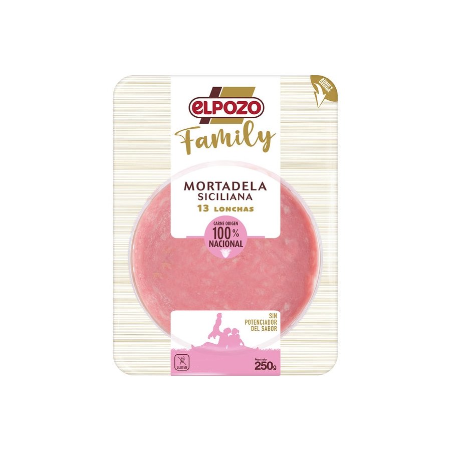 Mortadela siciliana 100% nat ELPOZO Family lonchas 250 g