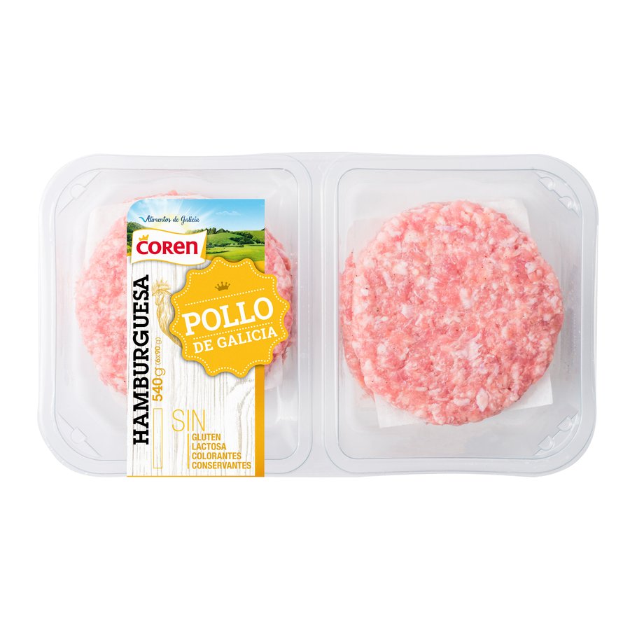 Hamburguesa pollo COREN 6x90 g
