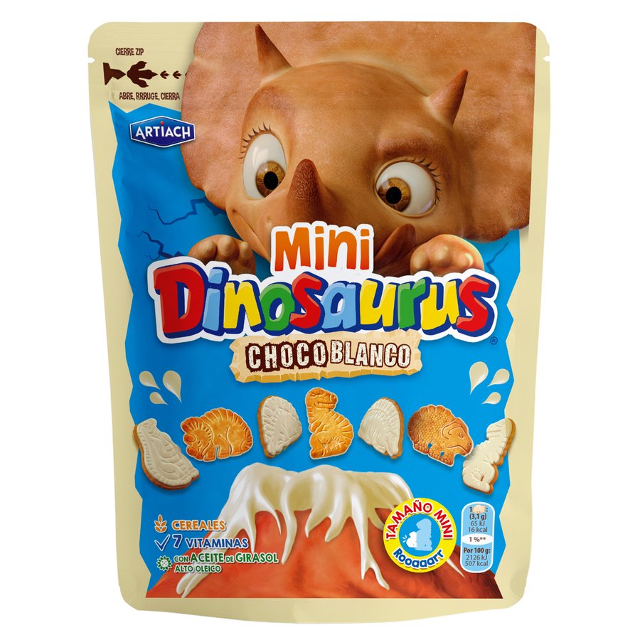 Galletas ARTIACH mini Dinos choco blanco 100 g
