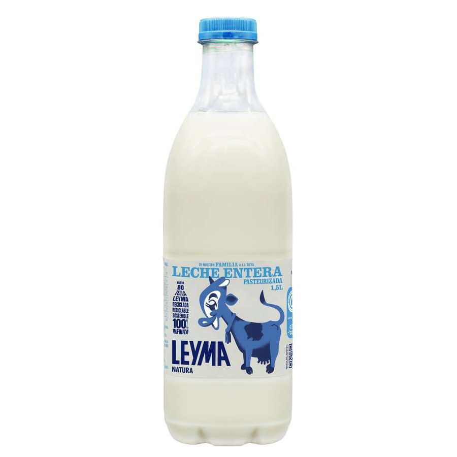 Leche pasteurizada LEYMA NATURA entera botella 1,5 l