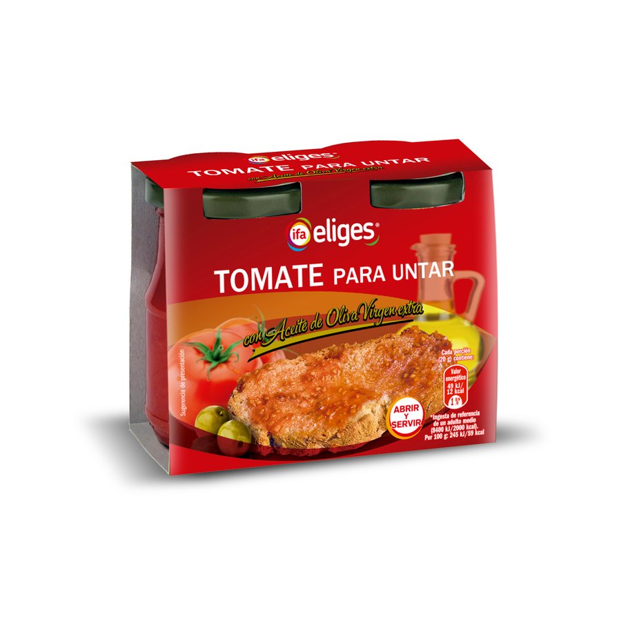 Tomate para untar IFA ELIGES con aceite oliva virgen extra 2X140 g