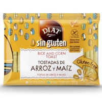 Torradas de arroz e millo sen glute sen lactosa DIAT RADISSON 100 g