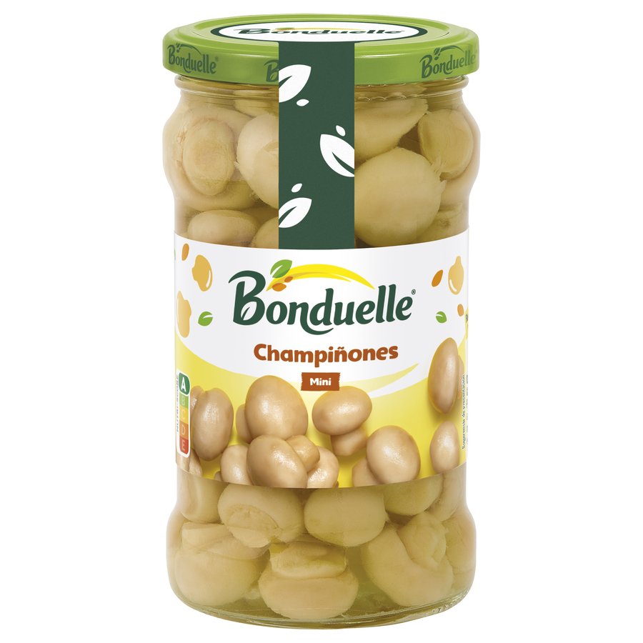 Champiñones enteros mini BONDUELLE frasco 170 g pne.