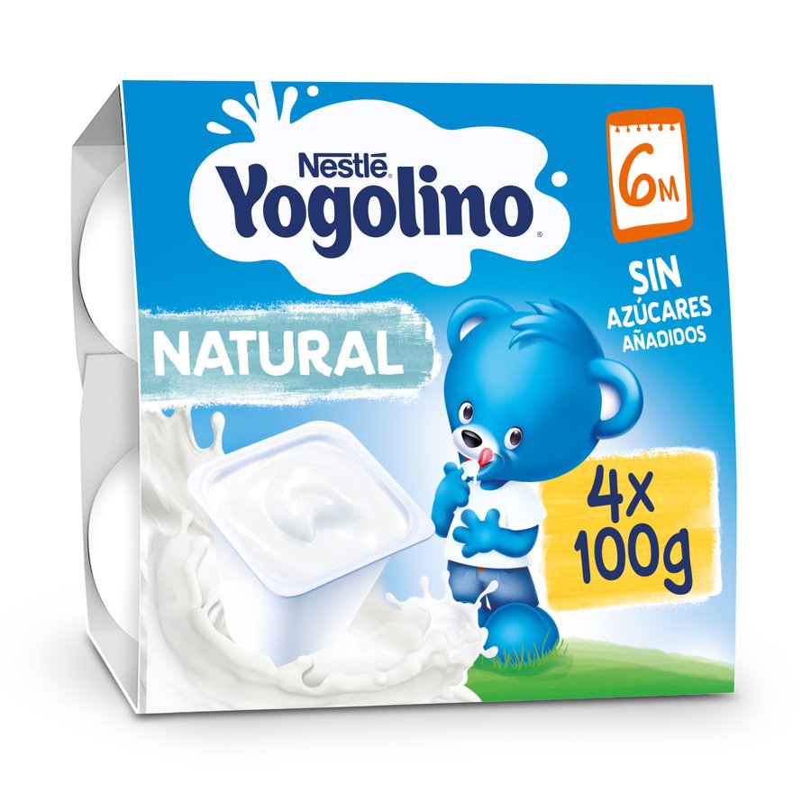 Alimento infantil Nestle YOGOLINO natural sin azúcar pack 4x100 g
