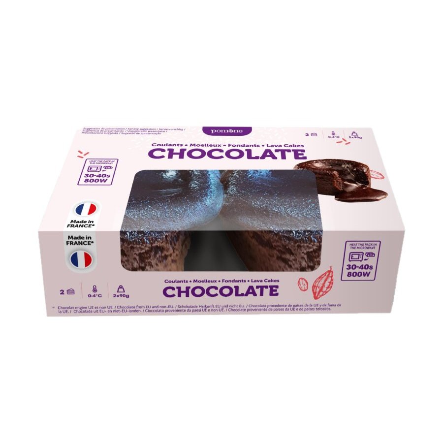Coulants chocolate congelados POMONE 2 unidades 180 g pn.