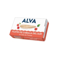Filetes de caballa del sur ALVA en salsa de tomate 85 g pn.