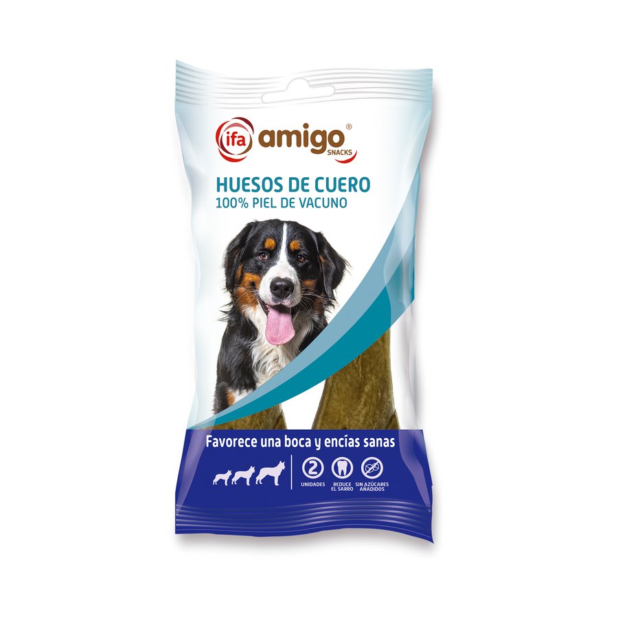 Snack perro IFA AMIGO huesos de cuero 2 unidades