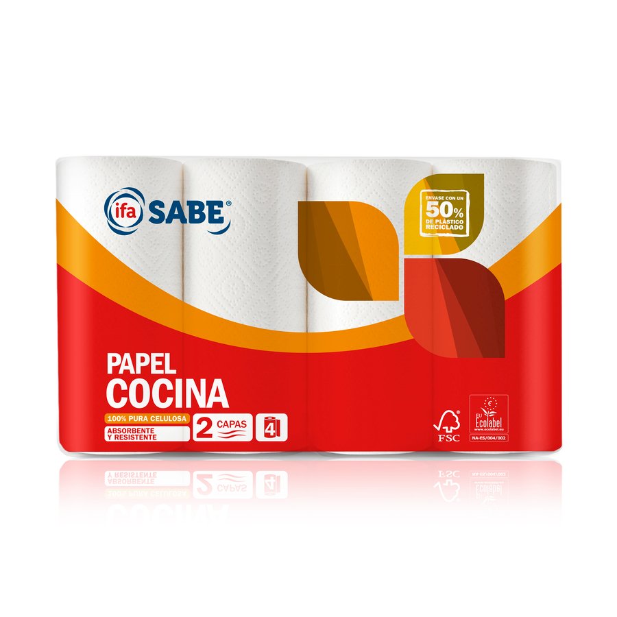 Papel cocina blanco IFA SABE 4 rollos
