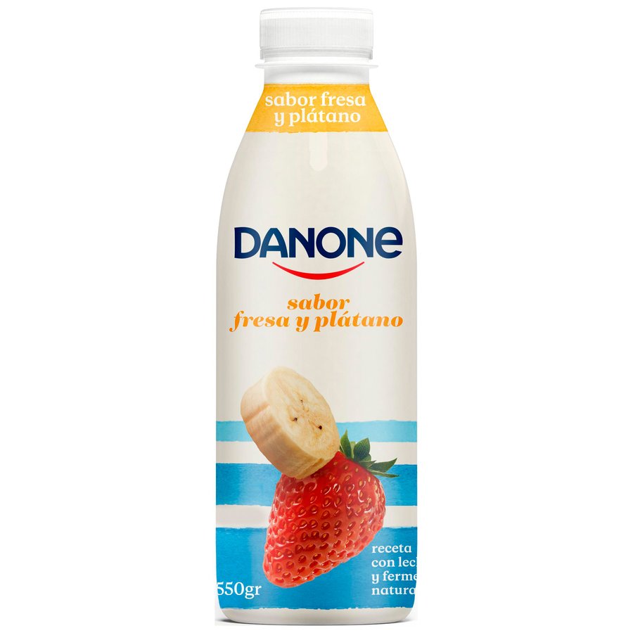 Yogur líquido DANONE fresa-plátano 550 g