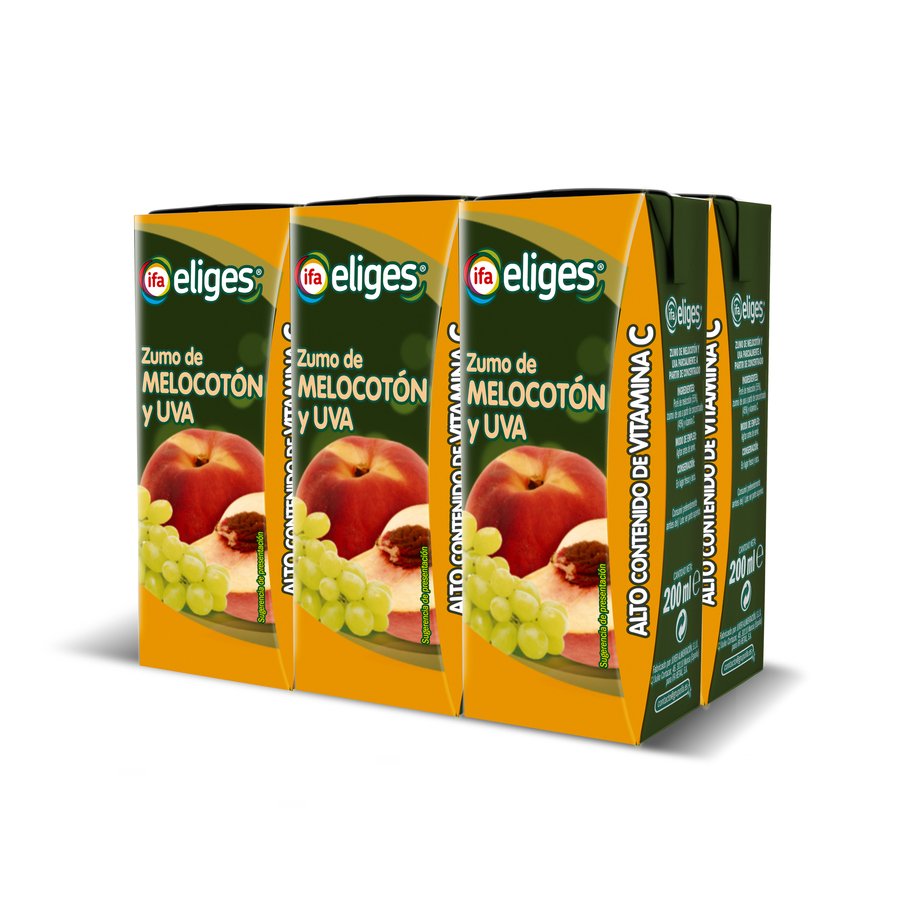 Zumo melocotón uva IFA ELIGES 6x200 ml