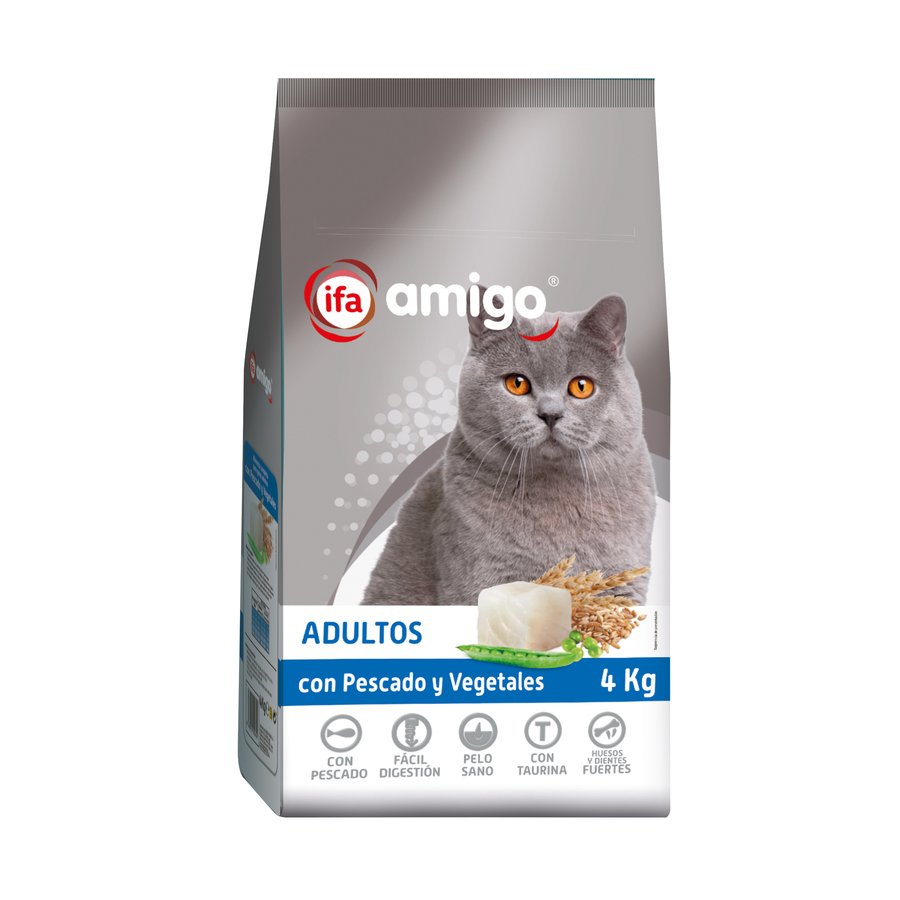 Alimento gato adulto multicomponente pescado-vegetales IFA AMIGO 4 kg