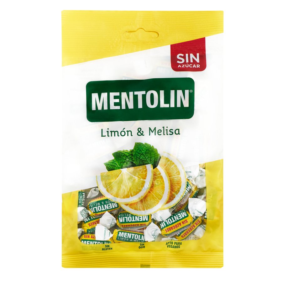 Caramelos MENTOLIN limón y melisa sin azúcar 100 g