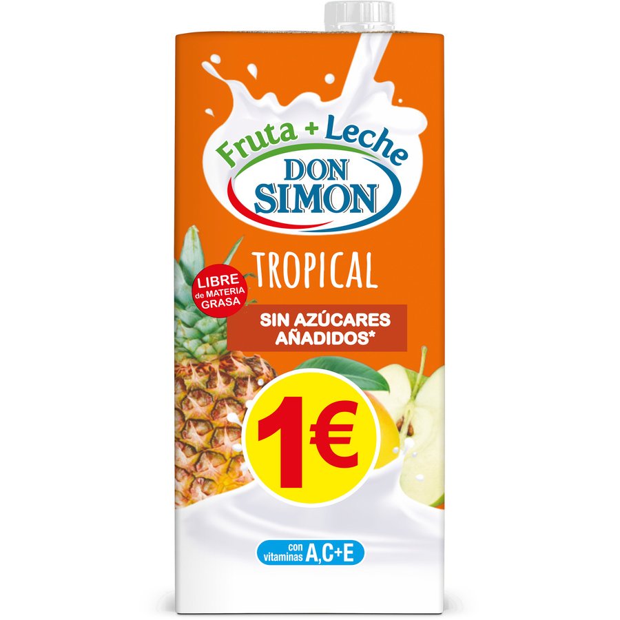 Bebida fruta y leche DON SIMON tropical 1 l