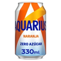 Bebida refrescante AQUARIUS naranja Zero lata 33 cl