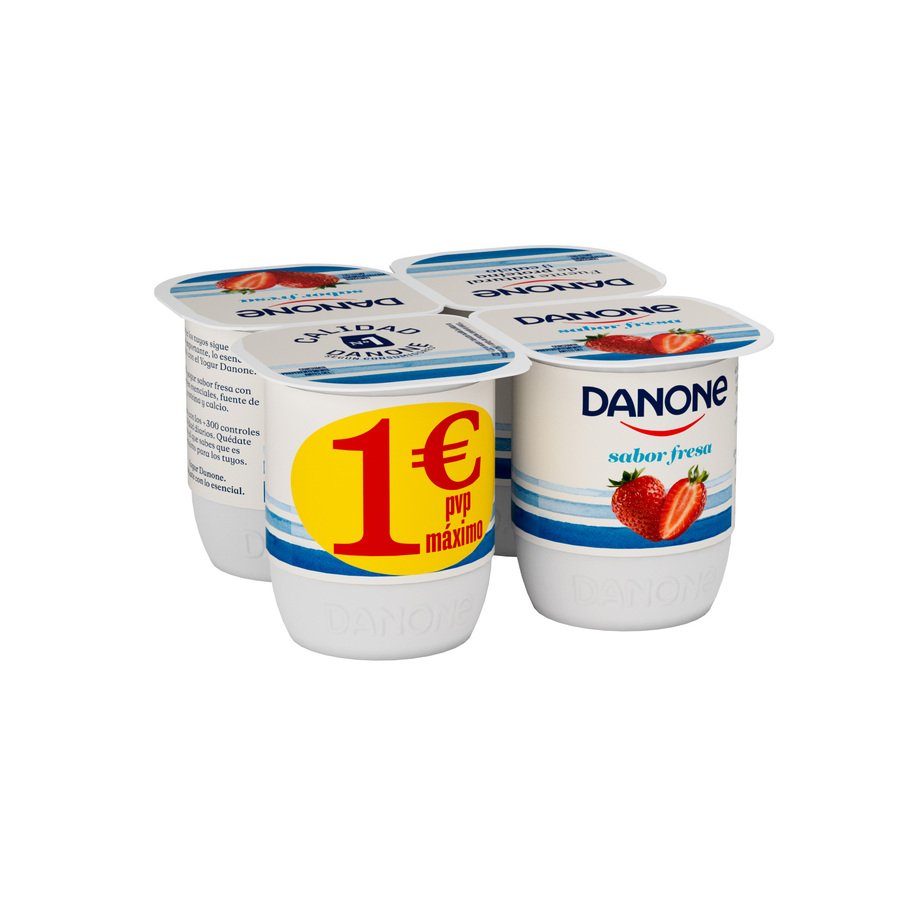 Yogur DANONE sabor fresa pack 4x120 g