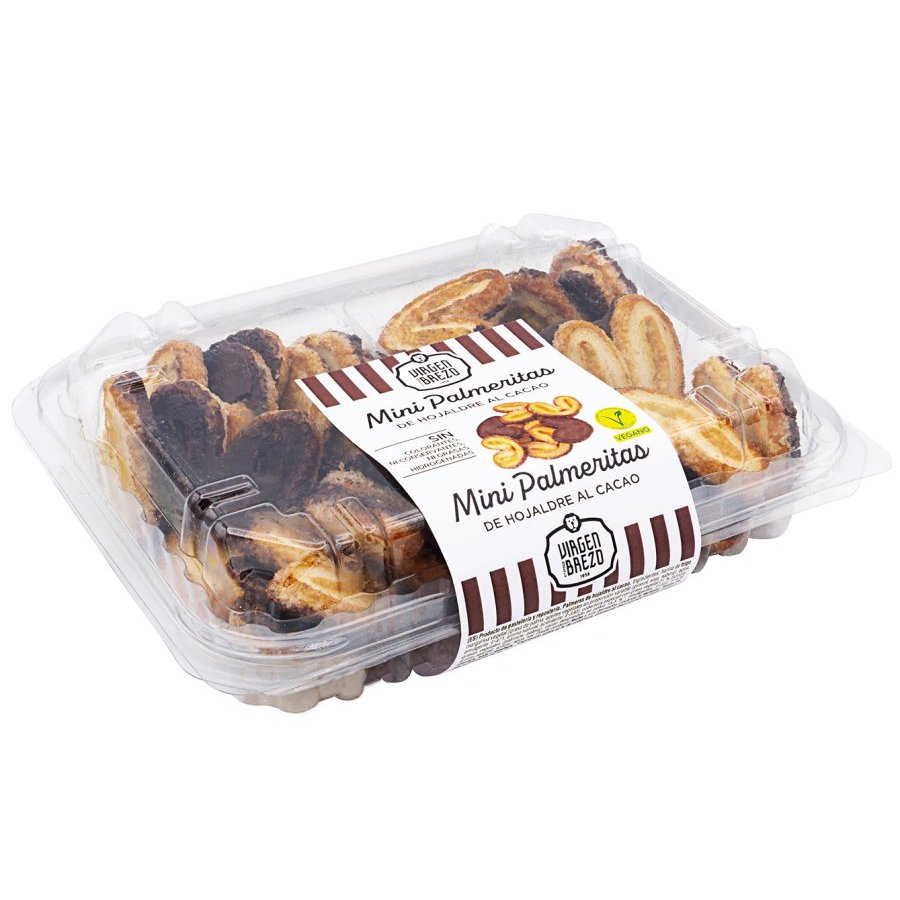 Palmeritas de hojaldre al cacao VIRGEN DEL BREZO 200 g