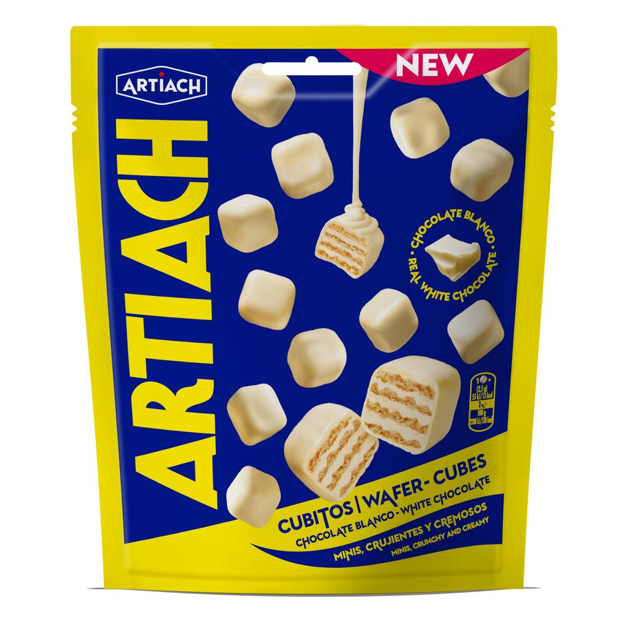 Barquillos ARTIACH cubitos chocolate blanco 110 g