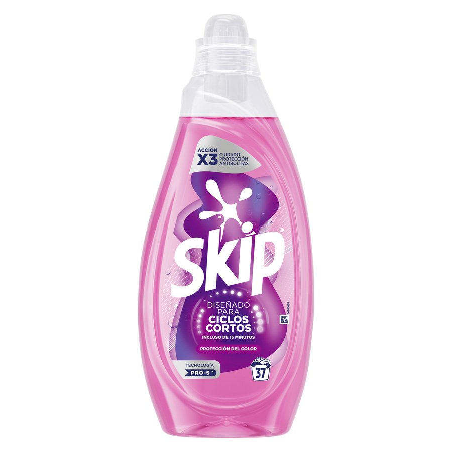 Detergente líquido SKIP ciclos cortos Protección Color 37 lavados