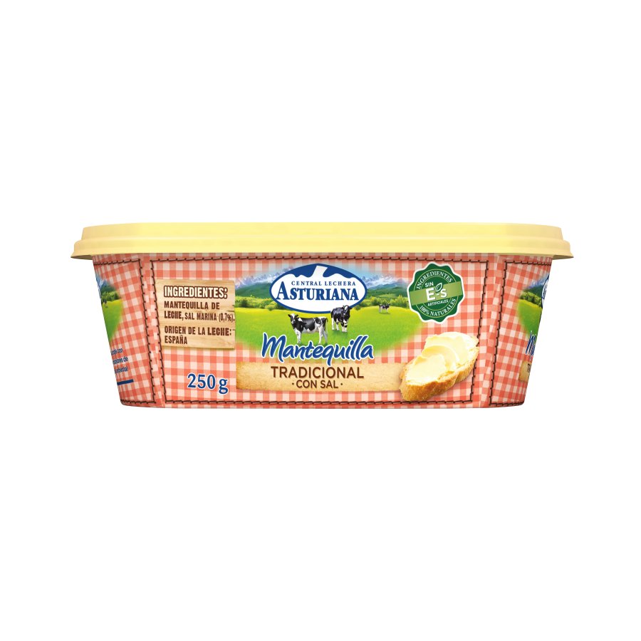 Mantequilla ASTURIANA Tradicional con sal tarrina 250 g
