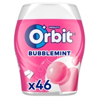 Chicle ORBIT Bubblemint sin azúcar 46 grageas bote 64 g
