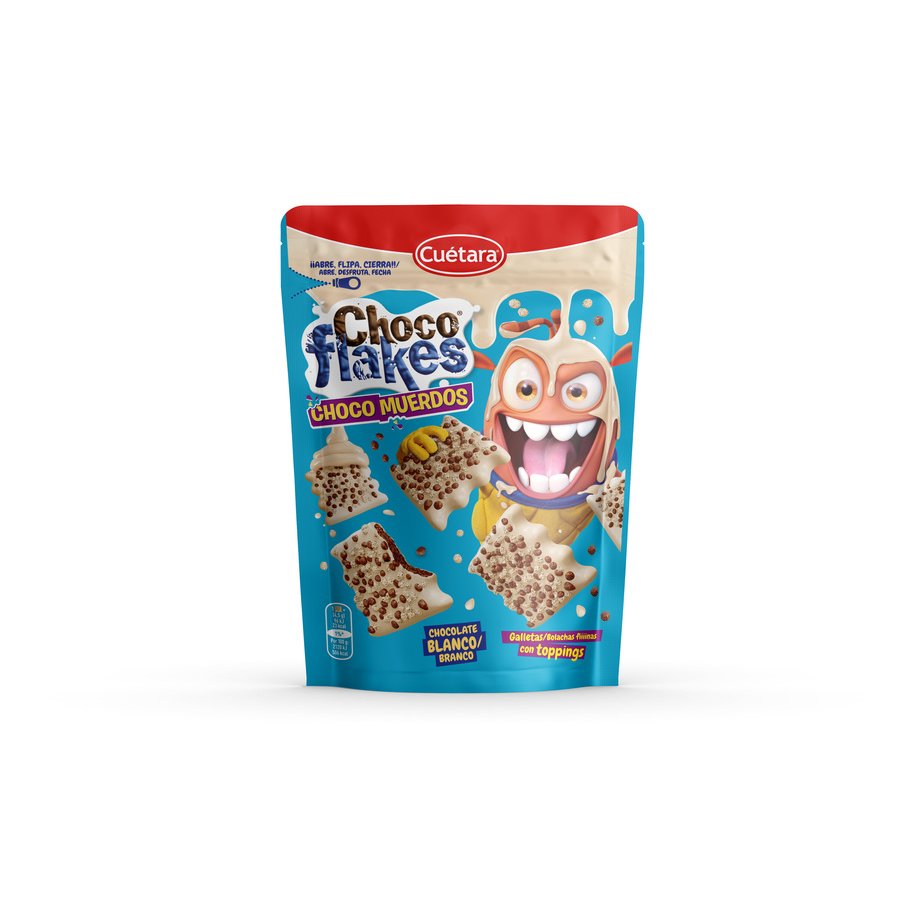 Galletas CUETARA Choco Flakes chocolate blanco 87 g