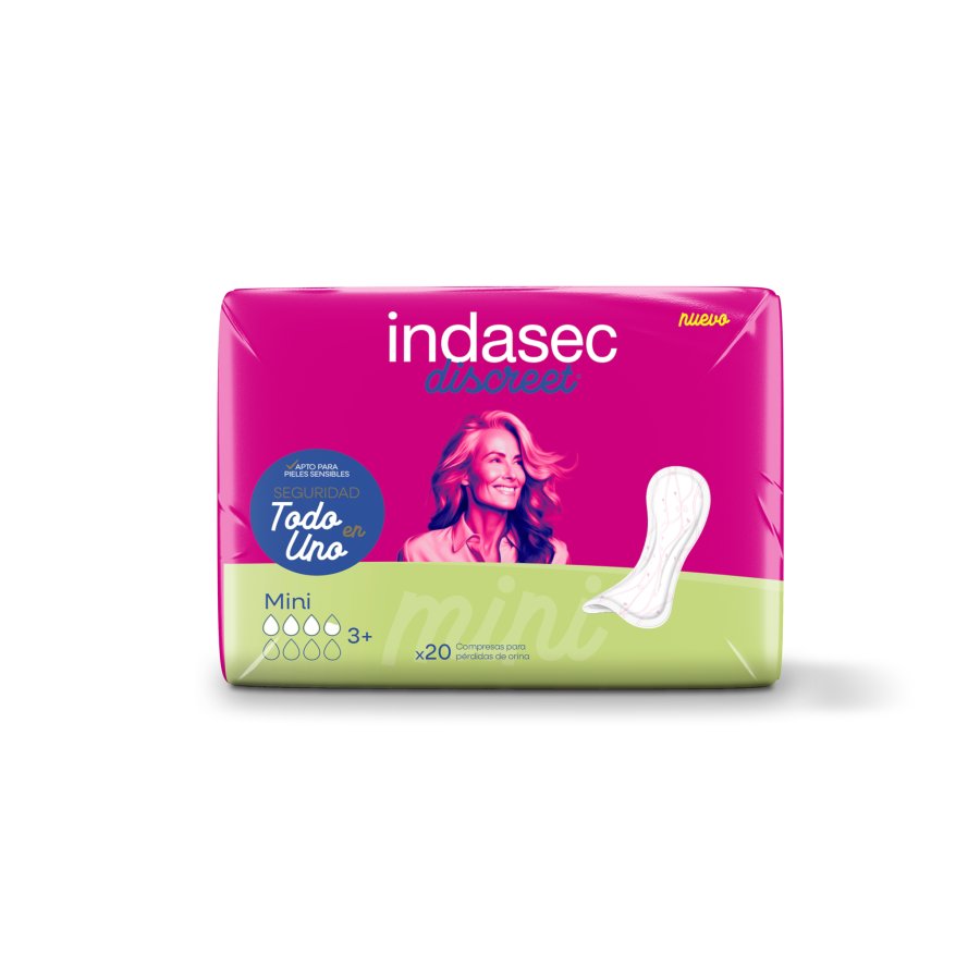 Compresas incontinencia INDASEC Discreet mini 20 unidades