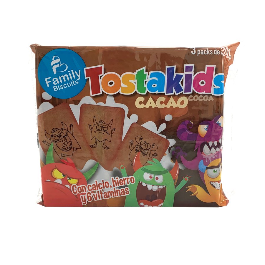 Galletas FAMILY BISCUITS Tostakids cacao 600 g
