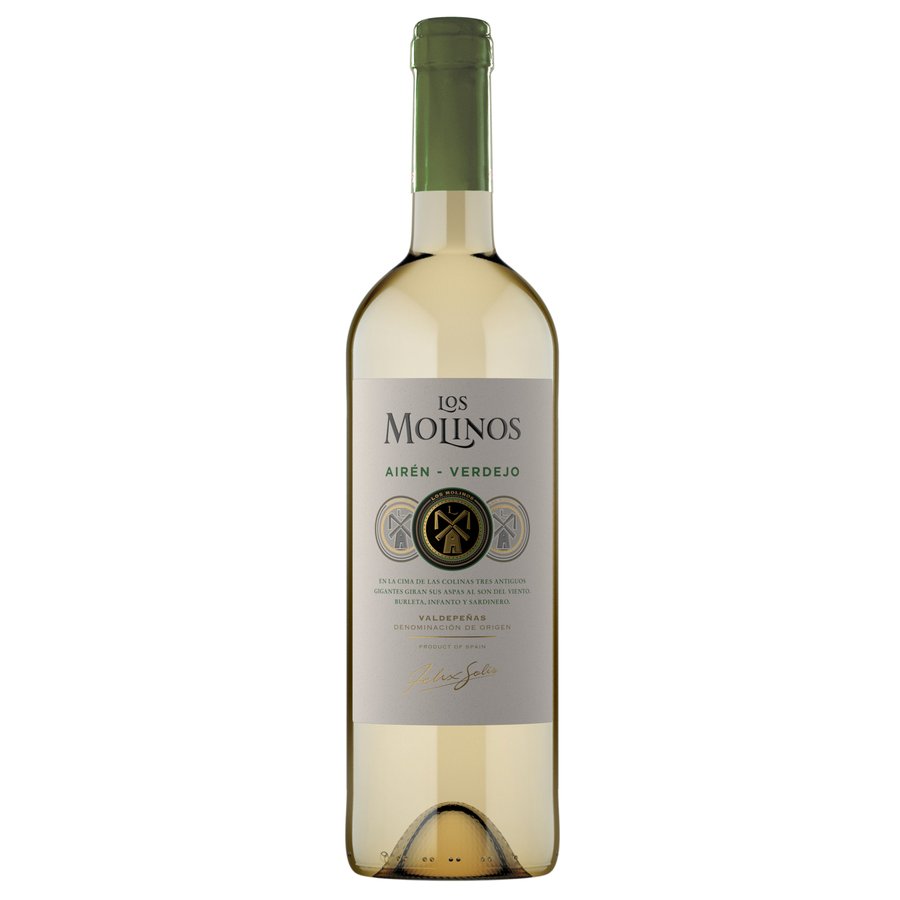 Vino blanco D.O.Valdepeñas LOS MOLINOS botella 75 cl