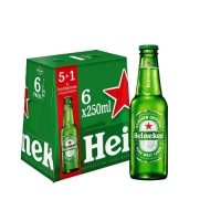 Cerveza holandesa HEINEKEN pack 5x25 cl+1 gratis