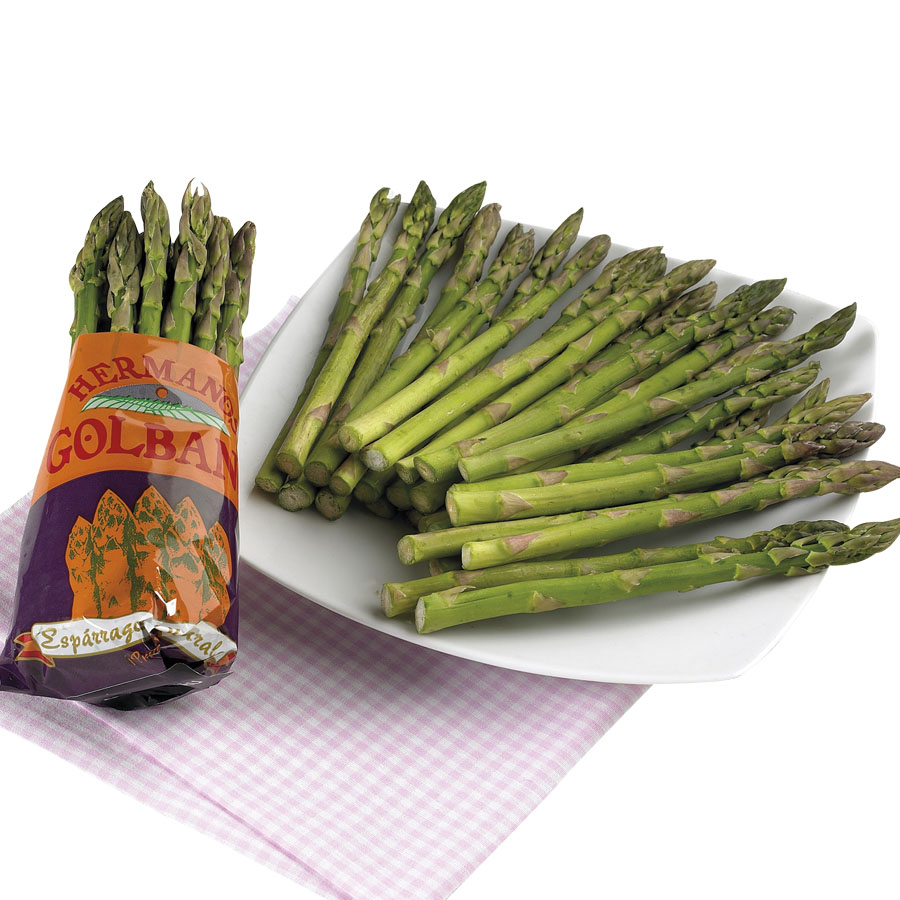 Espárragos verdes frescos puntas calibre 8/12mm  200 g