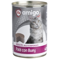 Alimento gato paté buey IFA AMIGO lata 400 g