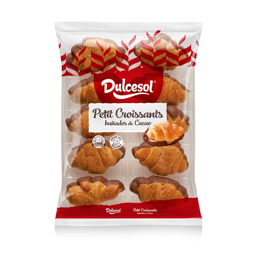 Imagen de Petit croissants DULCESOL baño cacao 10 unidades 150 g