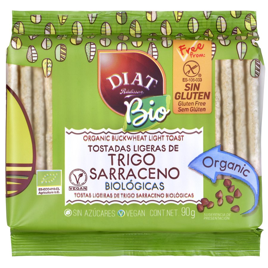 Tostadas ligeras trigo sarraceno bio sin gluten DIAT RADISSON 90 g