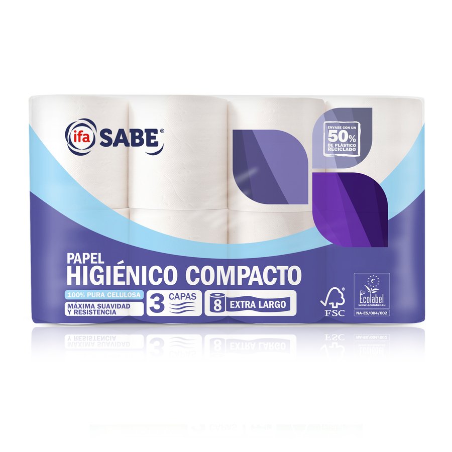 Papel higiénico IFA SABE compacto 3 capas 8 rollos