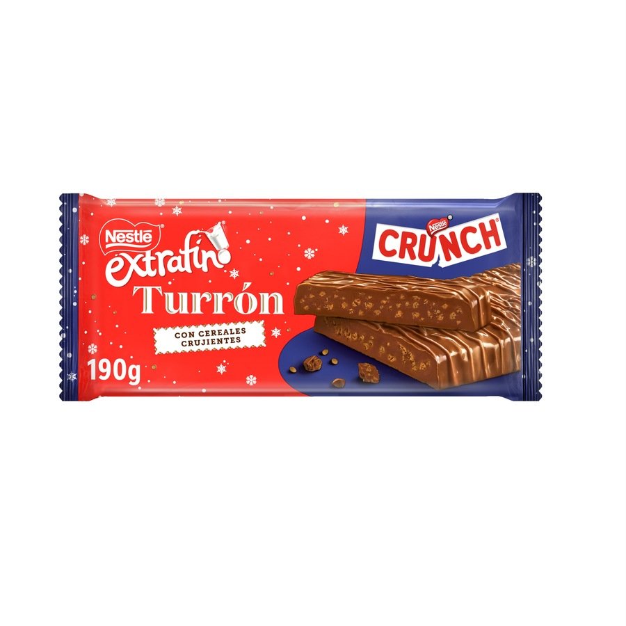 Turrón chocolate NESTLE Extrafino Crunch 190 g