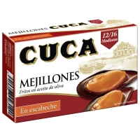 Mejillones CUCA en escabeche 12/16 lata 115 g pn.