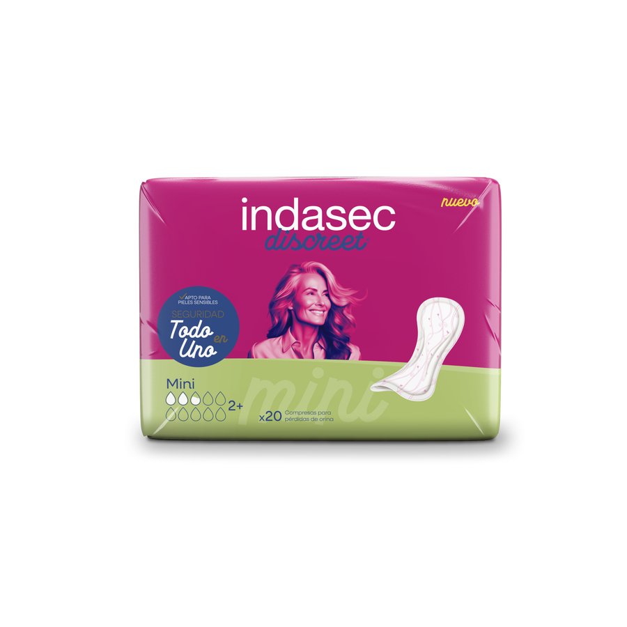 Compresas incontinencia INDASEC Discreet mini 20 unidades