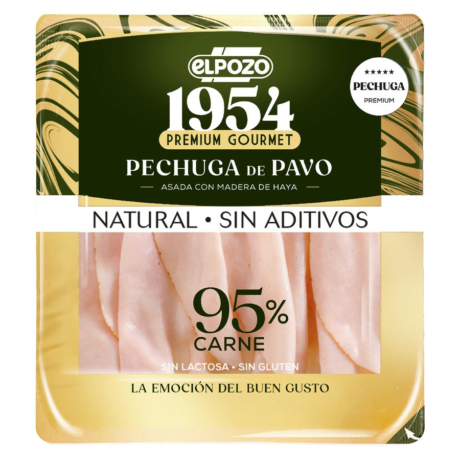 Pechuga de pavo ELPOZO 1954 asada natural sin aditivos lonchas 120 g