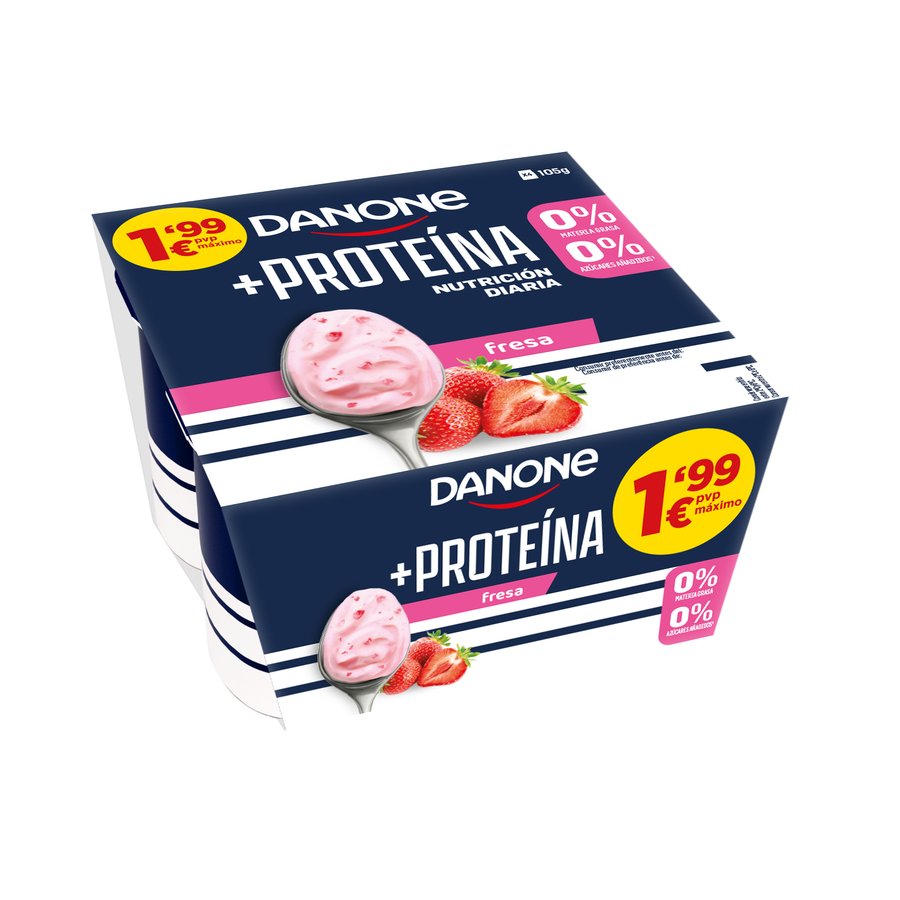 Yogur DANONE proteína fresa 4X100 G