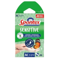 Guantes látex natural SPONTEX sensitive t/m 10 unidades