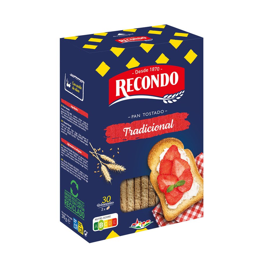 Pan tostado RECONDO tradicional 30 rebanadas 270 g