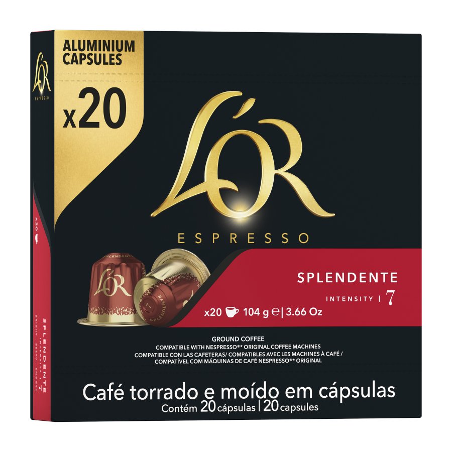 Café cápsulas L'OR Espresso Splendente 20 unidades 104 g