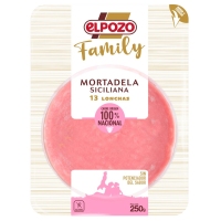 Mortadela siciliana 100% nat ELPOZO Family liscos 250 g
