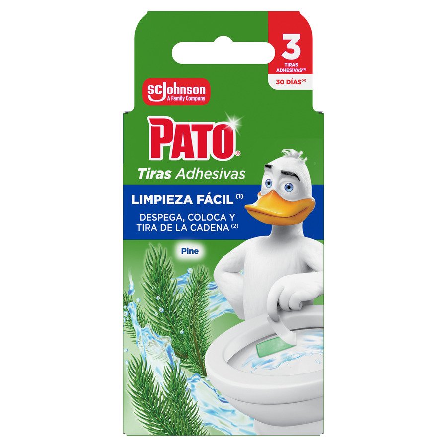Limpia inodoro PATO tiras adhesivas pino 3 unidades