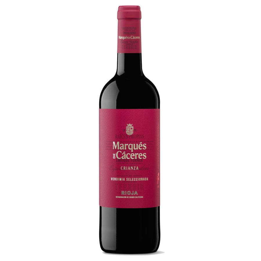 Vino tinto D.O.Ca.Rioja MARQUES DE CACERES Crianza botella 75 cl