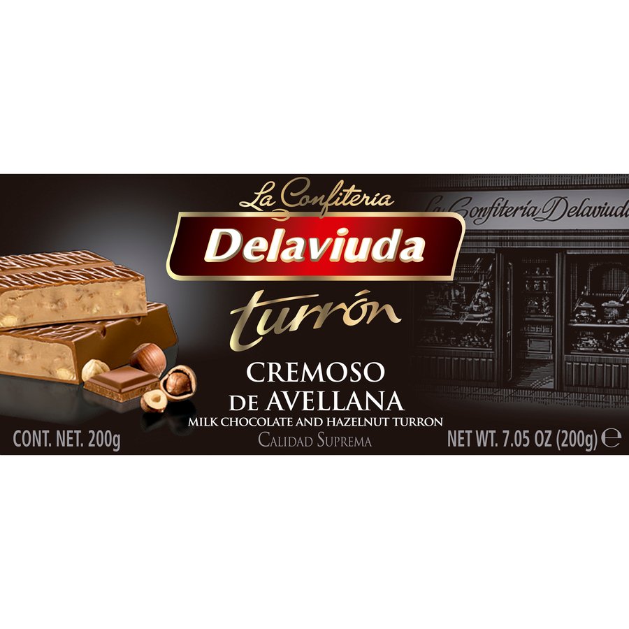 Turrón praliné cremoso de avellana DELAVIUDA 200 g