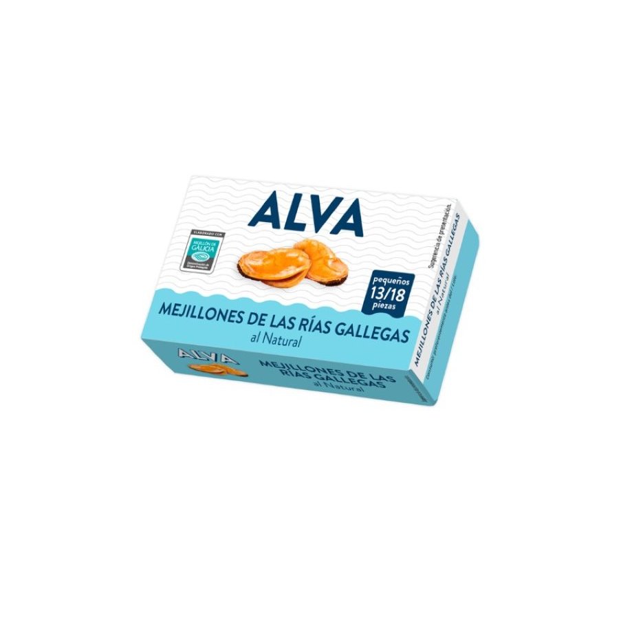 Mejillones de las Rías Gallegas al natural ALVA 13/18 69 g pne.