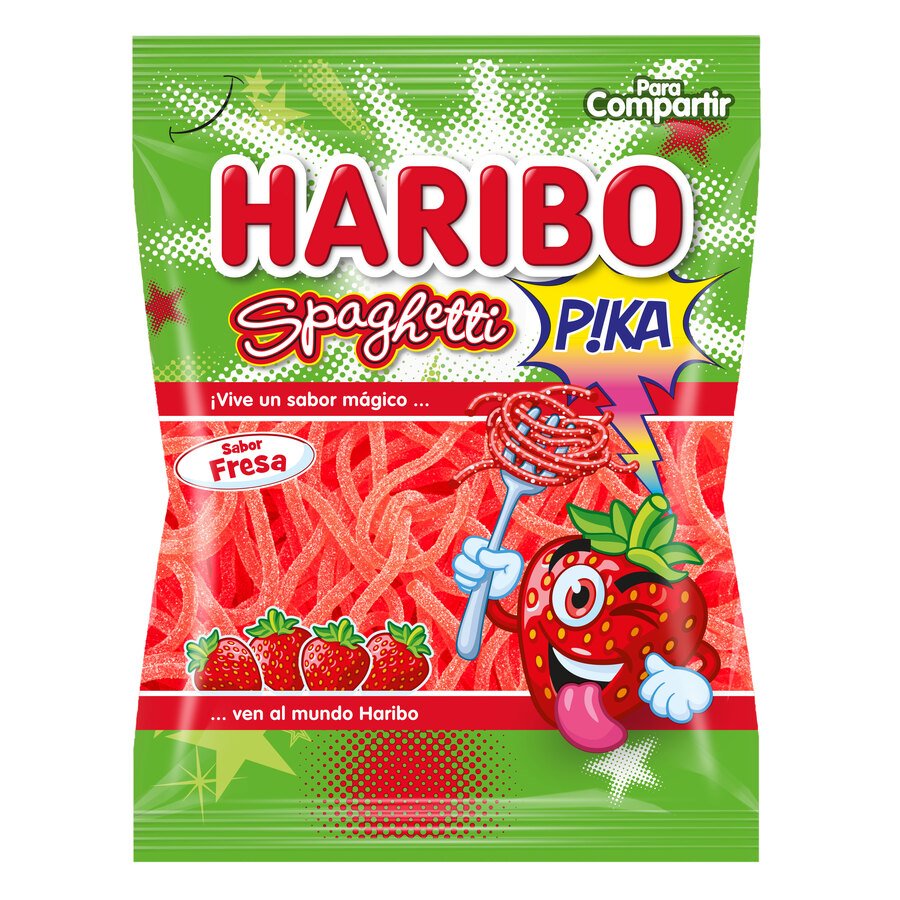 Caramelos goma HARIBO Spaghetti Pika Fresa bolsa 150 g