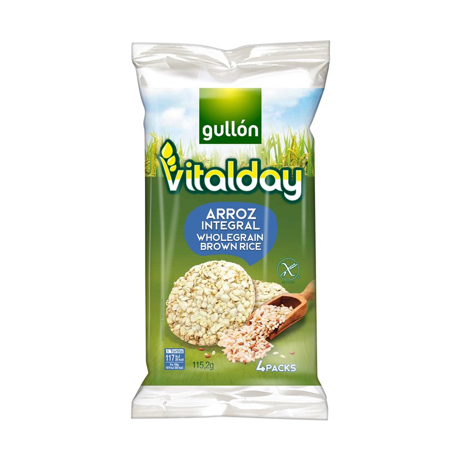 Tortitas de arroz integral GULLON Vitalday 4 packs 115 g