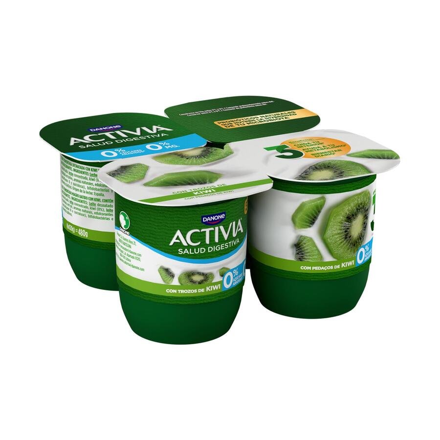 Bífidus ACTIVIA DANONE con kiwi 0% pack 4x120 g